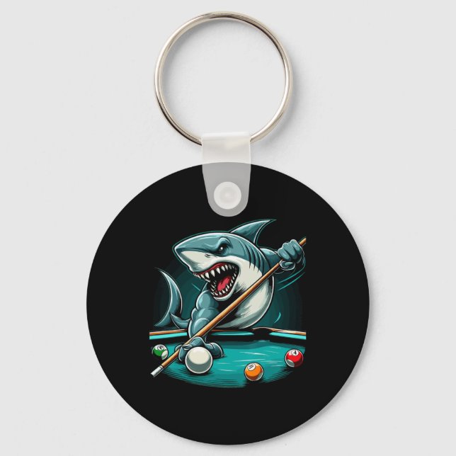 Pool Shark Funny Pool Player Billiards Billiard 8- Key Ring (Front)