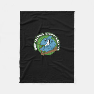 Pool Shark Quit Talking Start Chalking Long Sleeve Fleece Blanket