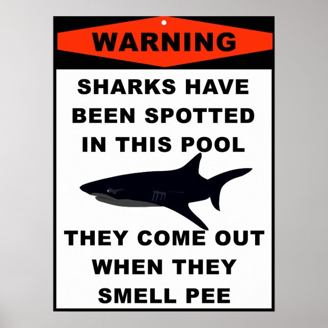 Pool Shark Warning Poster (Front)
