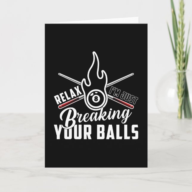 Pool Snooker 8 Ball Billiard Billiards Funny Gift Card (Front)