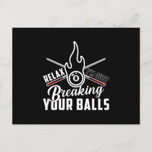 Pool Snooker 8 Ball Billiard Billiards Funny Gift Postcard