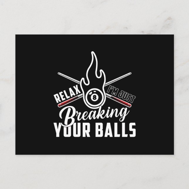 Pool Snooker 8 Ball Billiard Billiards Funny Gift Postcard (Front)