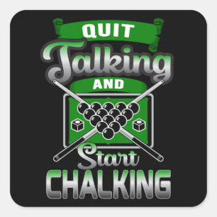 Pool Snooker Billiard 8 Ball Billiards Funny Gift Square Sticker