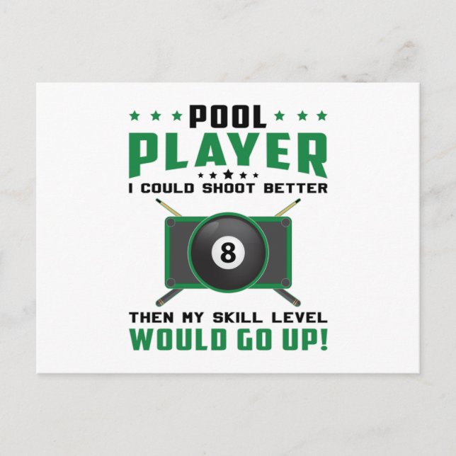 Pool Snooker Billiard 8 Ball Billiards Gift Idea Postcard (Front)