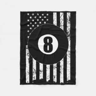 Pool Snooker Billiards Player 8 Ball Usa American  Fleece Blanket