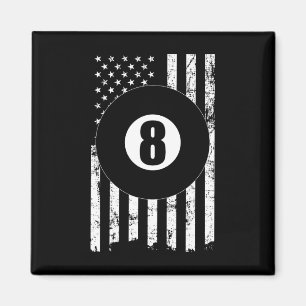 Pool Snooker Billiards Player 8 Ball Usa American  Magnet