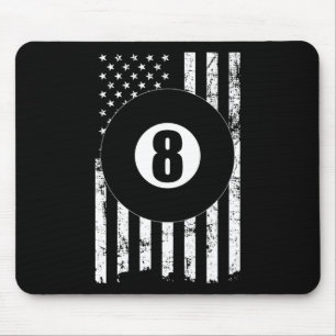 Pool Snooker Billiards Player 8 Ball Usa American Mouse Mat