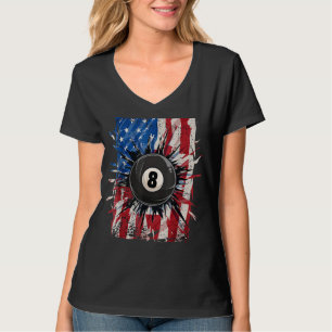 Pool Snooker Billiards Player 8 Ball USA American  T-Shirt