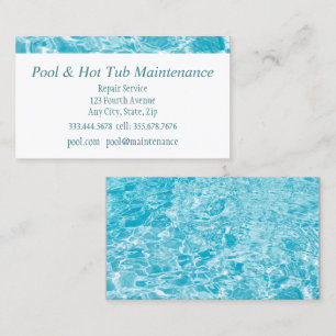 Pool, Spa, Hot Tub Maintenance Repair Service Business Card