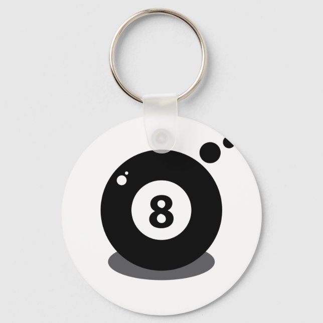 Pool sport game ball 8 eight key ring (Front)