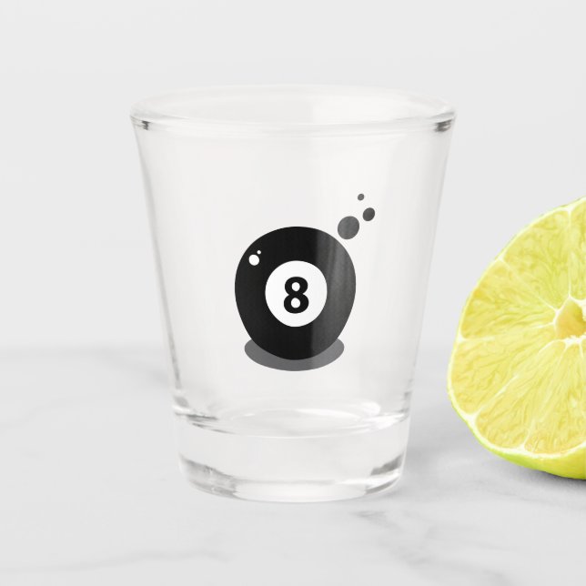 Pool sport game eight ball 8  shot glass (Front)
