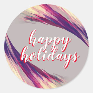 Pool Summer Holiday Burgundy Watercolor Splatter Classic Round Sticker