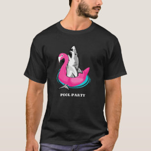 Pool Swimming Party Unicorn Float Shark T-Shirt