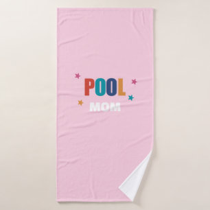 Pool swimming summer typography pink mum towel