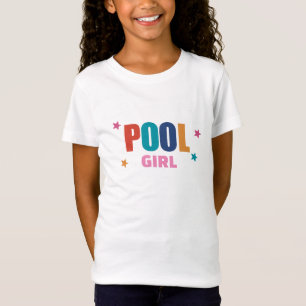 Pool swimming summer typography white girl T-Shirt