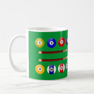 Pool Table and Balls Coffee Mug
