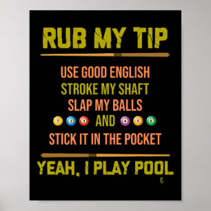 Pool Table Billiard Player Sports Billiard Gift Poster