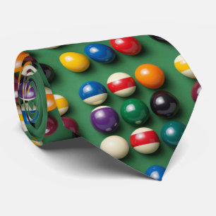 Pool Table Billiards Colourful Neck Tie