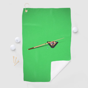 Pool Table Cue Stick and Balls Golf Towel