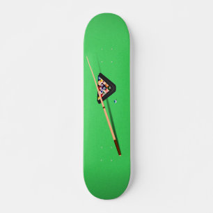 Pool Table Cue Stick and Balls Skateboard
