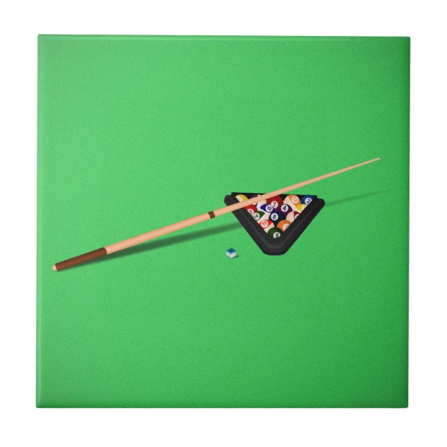 Pool Table Cue Stick and Balls Tile (Front)