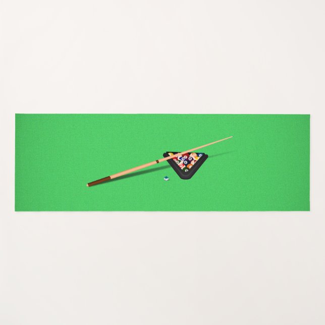 Pool Table Cue Stick and Balls Yoga Mat (Front (Horizontal))