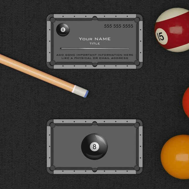Pool Table Dark Business Card (Creator Uploaded)