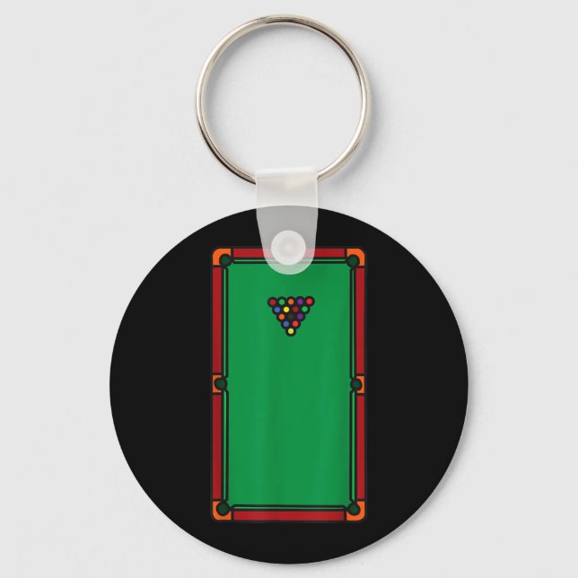 Pool Table Funny Lazy Easy Last Minute Halloween Key Ring (Front)