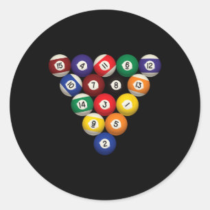 Pool Table Funny Pool Player Billiards Halloween C Classic Round Sticker