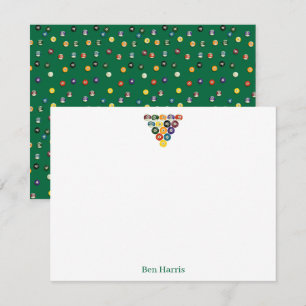 Pool Table Personal Stationery Gift for Gentleman Card