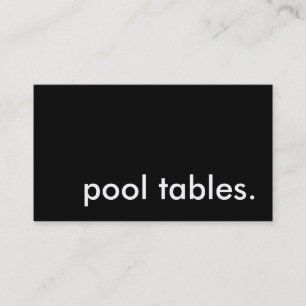 pool tables. business card