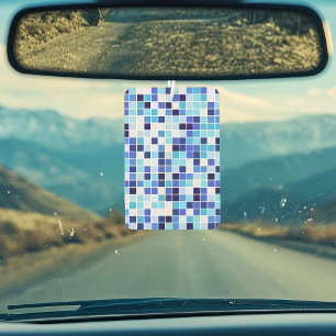 Pool Tiles, Blue Mosaic Tiles, Geometric Pattern Car Air Freshener
