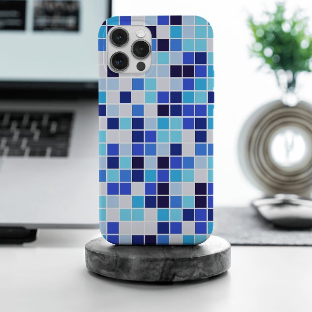 Pool Tiles, Blue Mosaic Tiles, Geometric Pattern Case-Mate iPhone Case (Creator Uploaded)