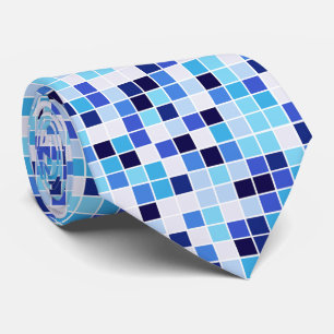 Pool Tiles, Blue Mosaic Tiles, Geometric Pattern Tie