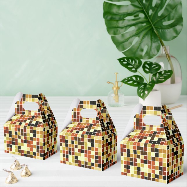 Pool Tiles, Brown Mosaic Tiles, Geometric Pattern Favour Box (Multiple)