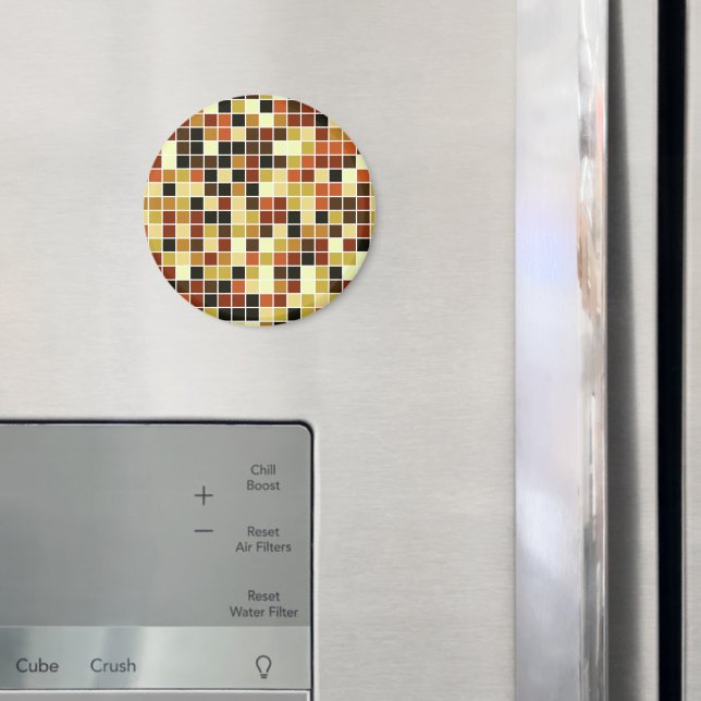 Pool Tiles, Brown Mosaic Tiles, Geometric Pattern Magnet (In Situ (Fridge))