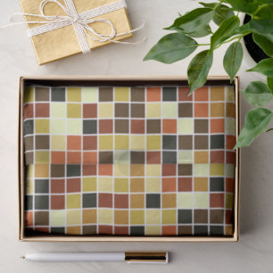 Pool Tiles, Brown Mosaic Tiles, Geometric Pattern Tissue Paper