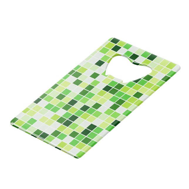 Pool Tiles, Green Mosaic Tiles, Geometric Pattern (Front Angled)