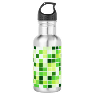 Pool Tiles, Green Mosaic Tiles, Geometric Pattern 532 Ml Water Bottle