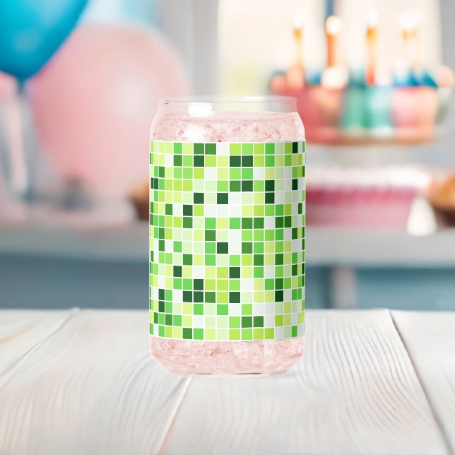 Pool Tiles, Green Mosaic Tiles, Geometric Pattern Can Glass (Insitu (Baby Shower))
