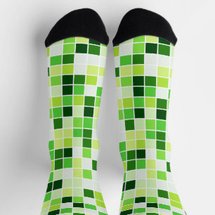 Pool Tiles, Green Mosaic Tiles, Geometric Pattern Socks
