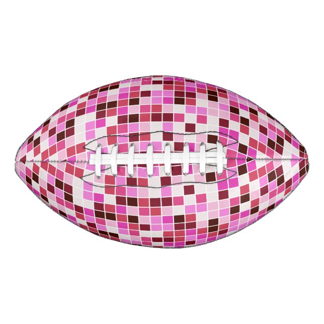 Pool Tiles, Pink Mosaic Tiles, Geometric Pattern American Football (Front)