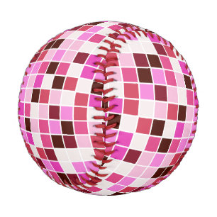 Pool Tiles, Pink Mosaic Tiles, Geometric Pattern Baseball