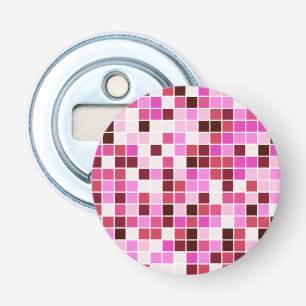 Pool Tiles, Pink Mosaic Tiles, Geometric Pattern Bottle Opener