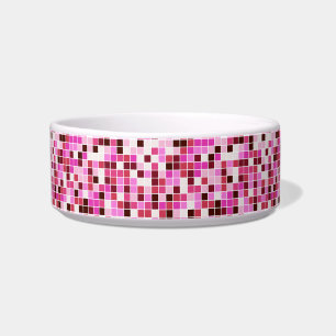 Pool Tiles, Pink Mosaic Tiles, Geometric Pattern Bowl