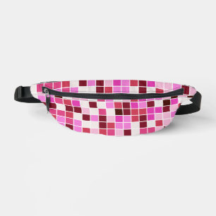 Pool Tiles, Pink Mosaic Tiles, Geometric Pattern Bum Bags
