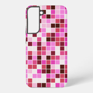 Pool Tiles, Pink Mosaic Tiles, Geometric Pattern Samsung Galaxy Case