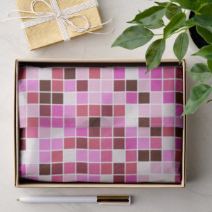 Pool Tiles, Pink Mosaic Tiles, Geometric Pattern Tissue Paper