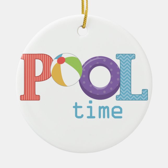 Pool Time Ceramic Tree Decoration (Front)