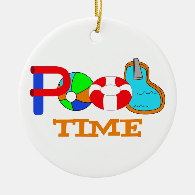Pool Time Ceramic Tree Decoration (Front)